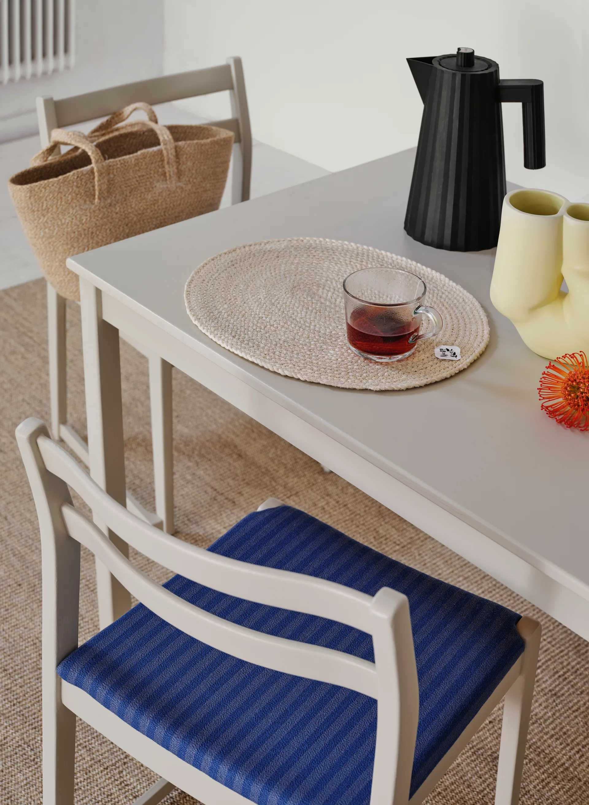 Braided spisebrikke oval, Ivory Dixie