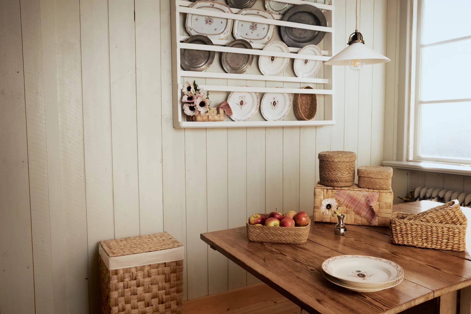 Lily tøyvaskekurv rektangulær 2 deler, Natural Dixie