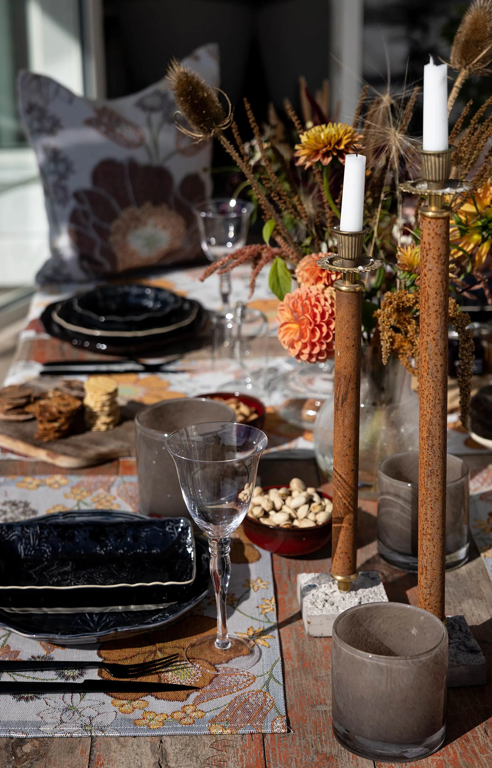 Kvällsblom putetrekk 40x40 cm, Multi Ekelund Linneväveri