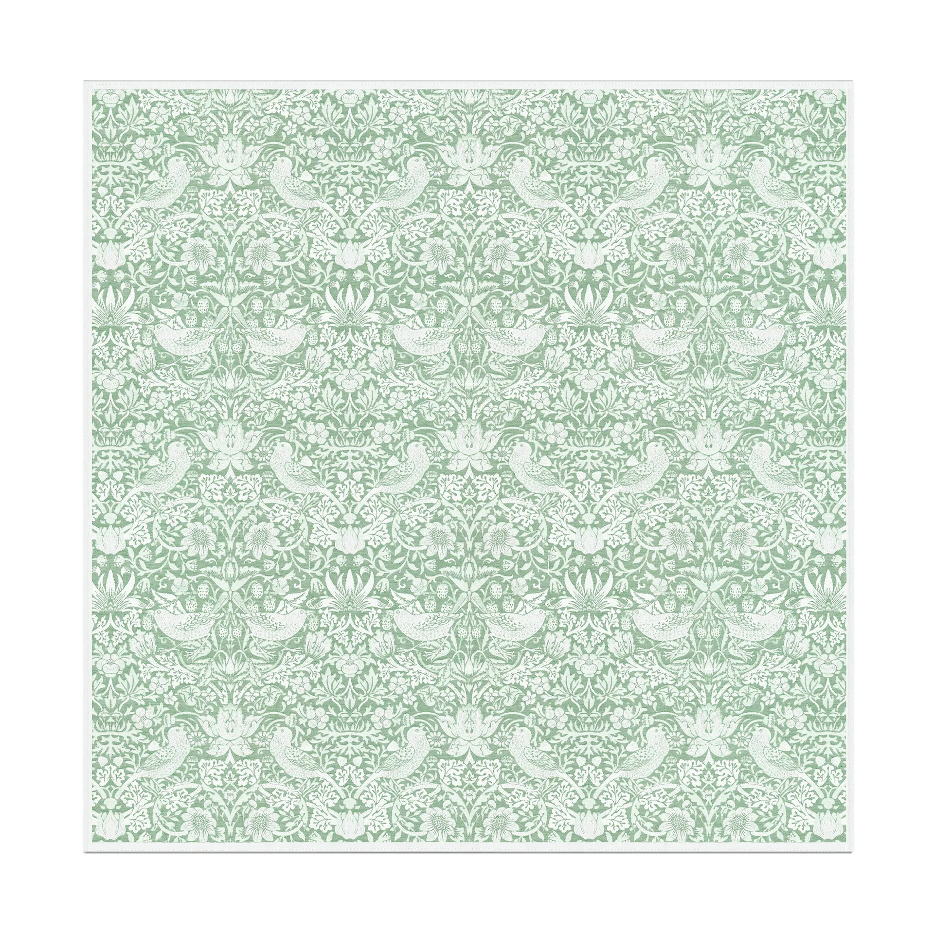 Strawberry Thief duk 150x150 cm, Grønn Ekelund Linneväveri