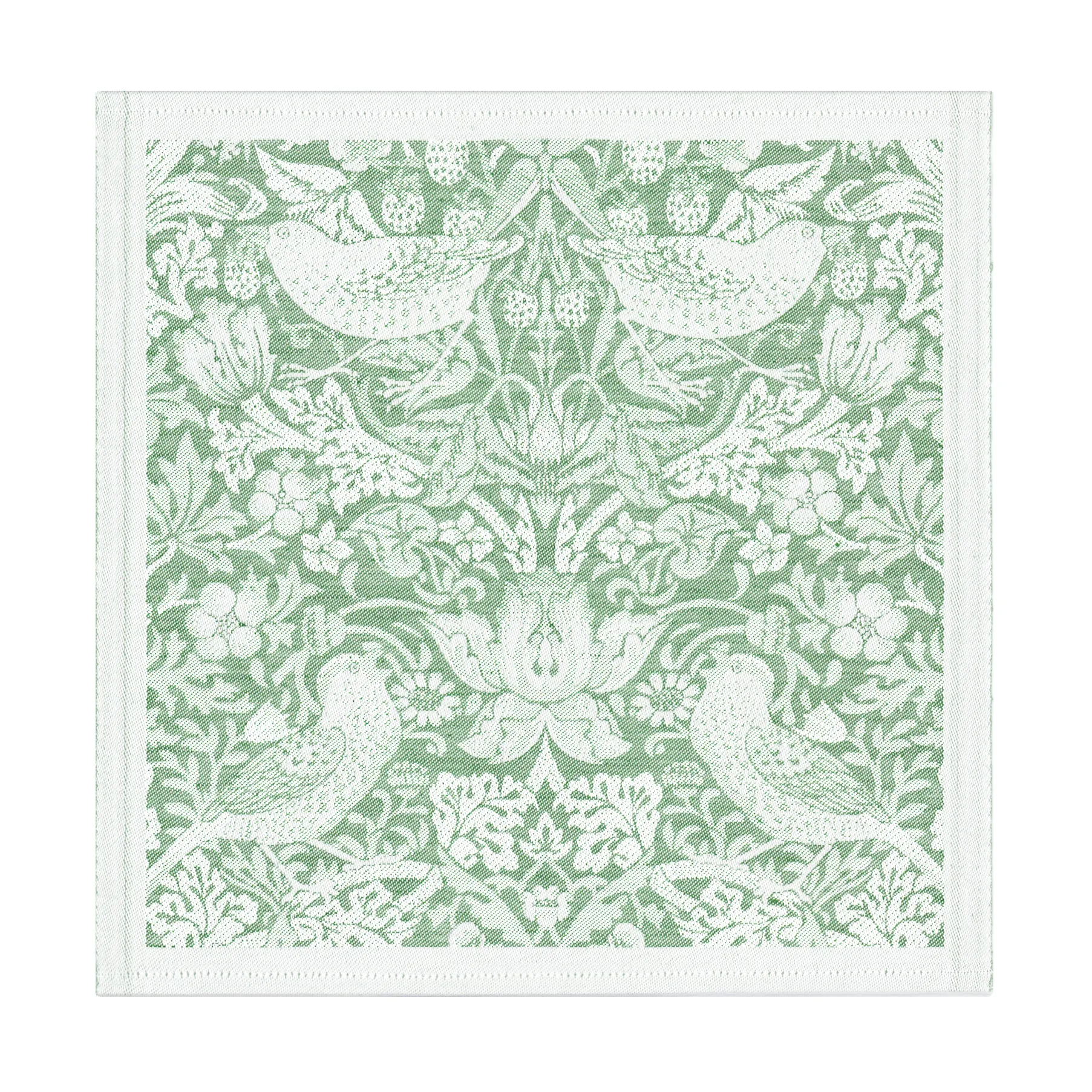 Strawberry Thief tøyserviett 35x35 cm, Grønn Ekelund Linneväveri