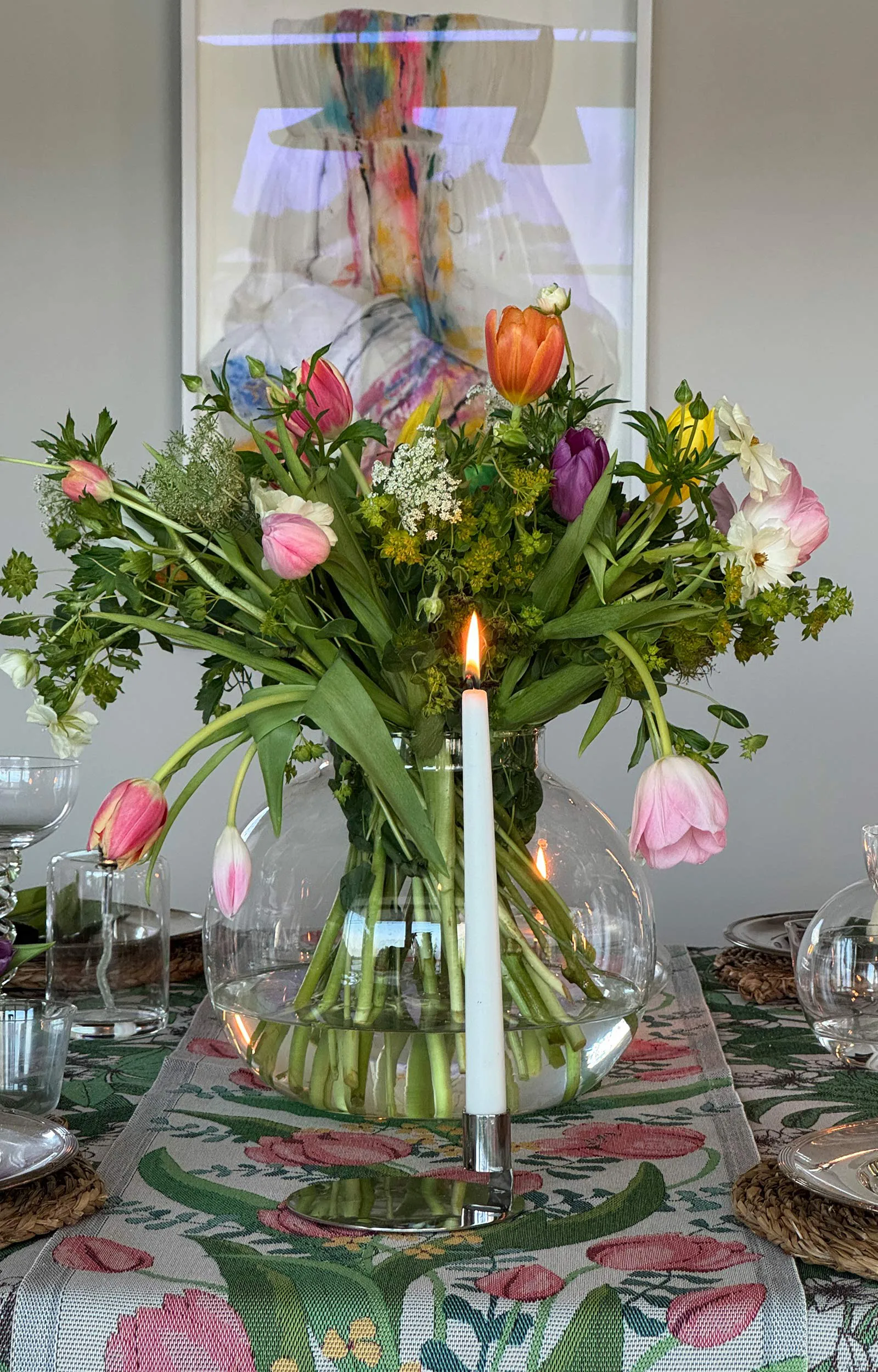 Tulpanlund Kjøkkenhåndkle 35x50 cm, Multi Ekelund Linneväveri