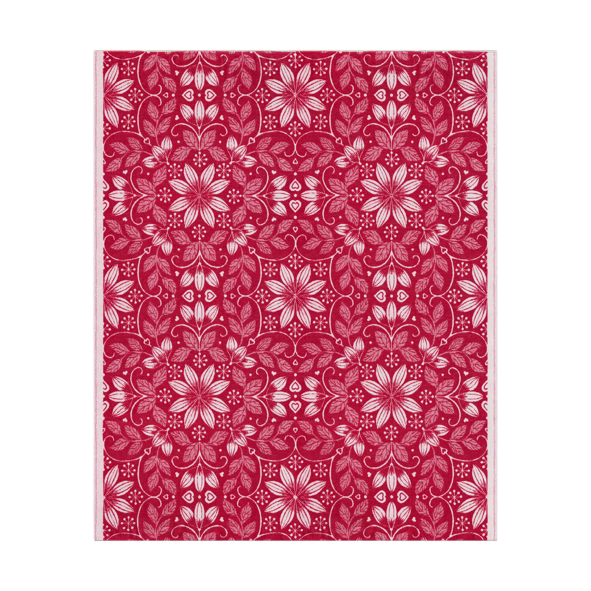 Varme bomullspledd 140x170 cm, Rød Ekelund Linneväveri