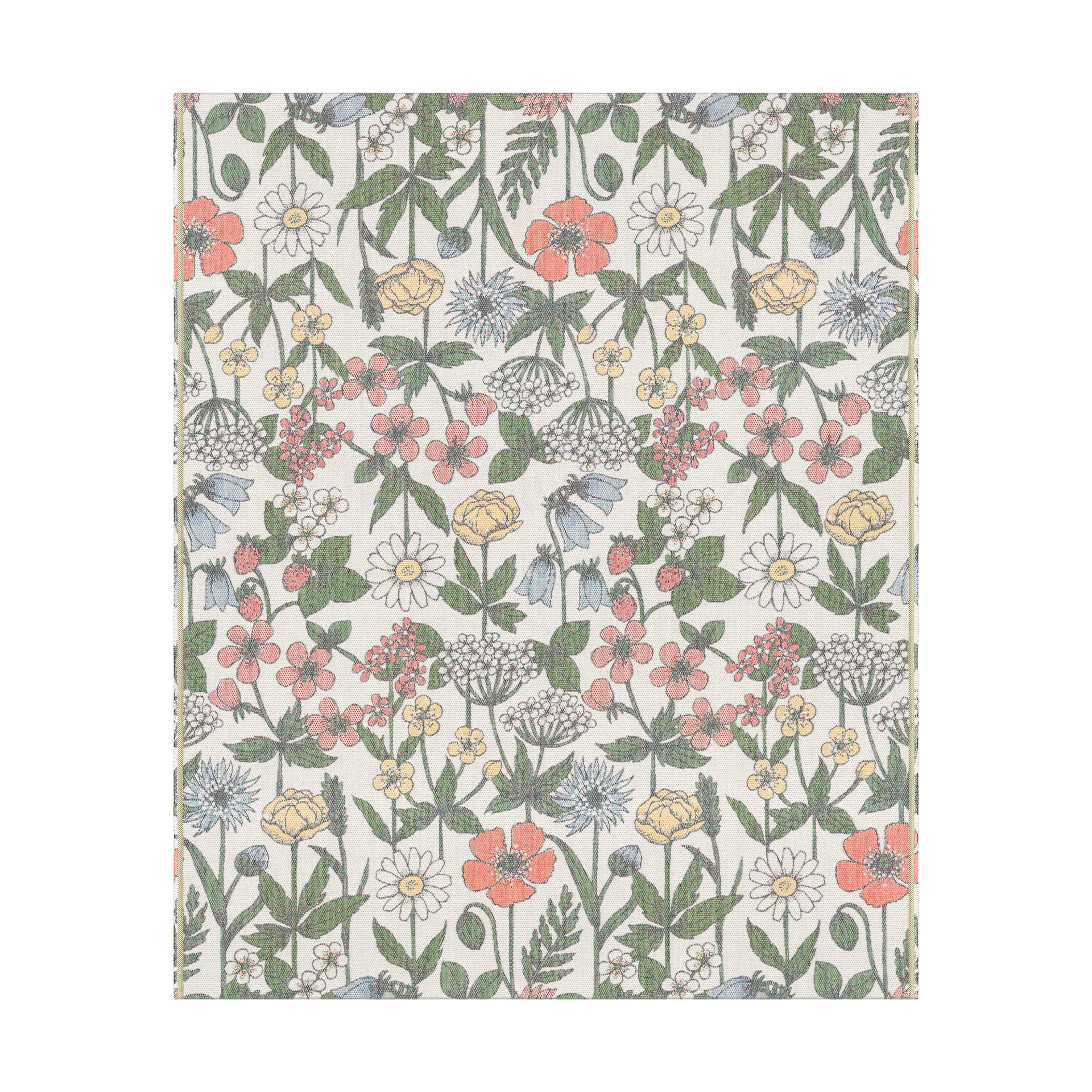 Villblomst bomullspledd 140x170 cm, Multi Ekelund Linneväveri