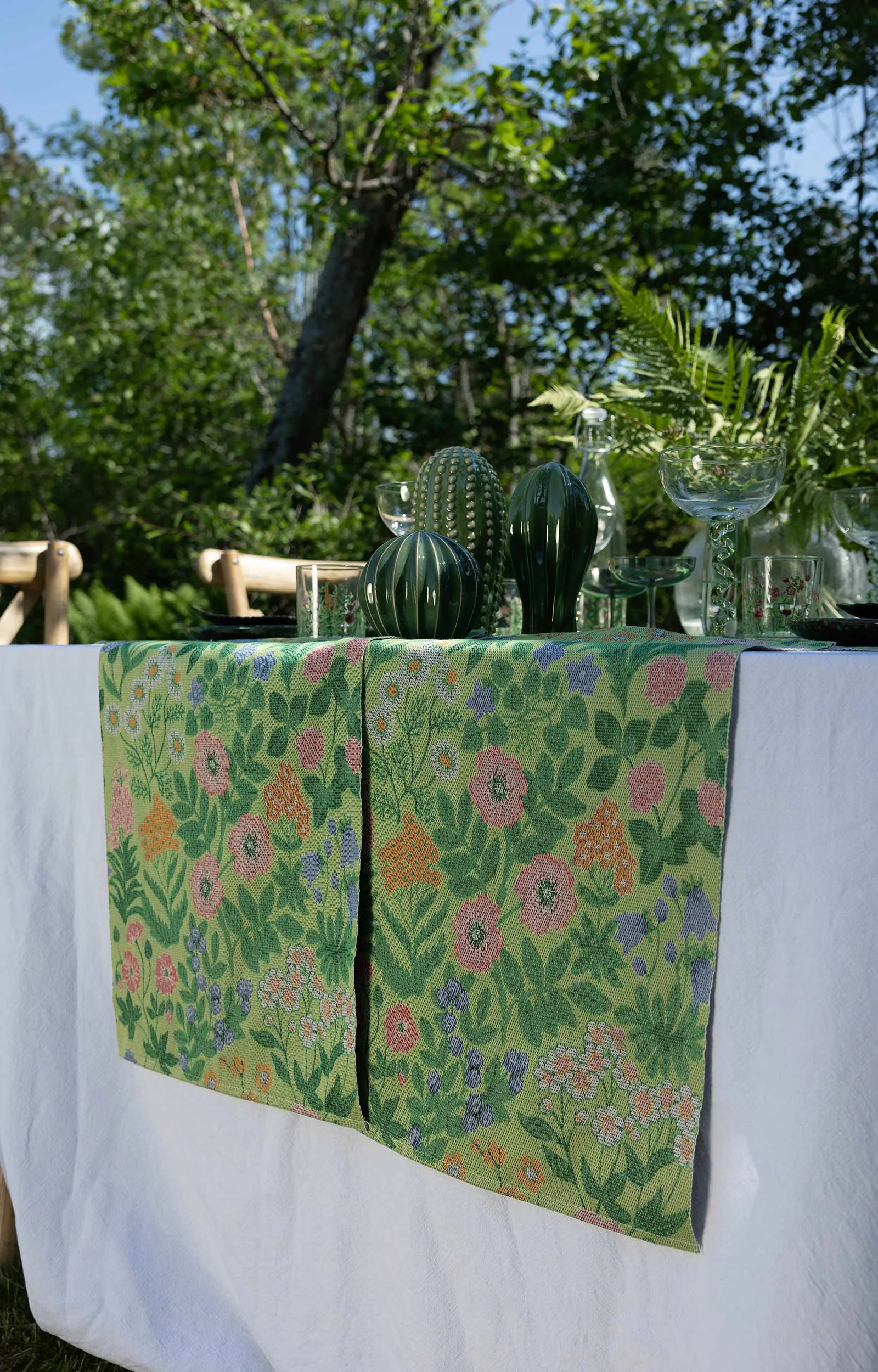 Villblomst bomullspledd 140x170 cm, Multi Ekelund Linneväveri