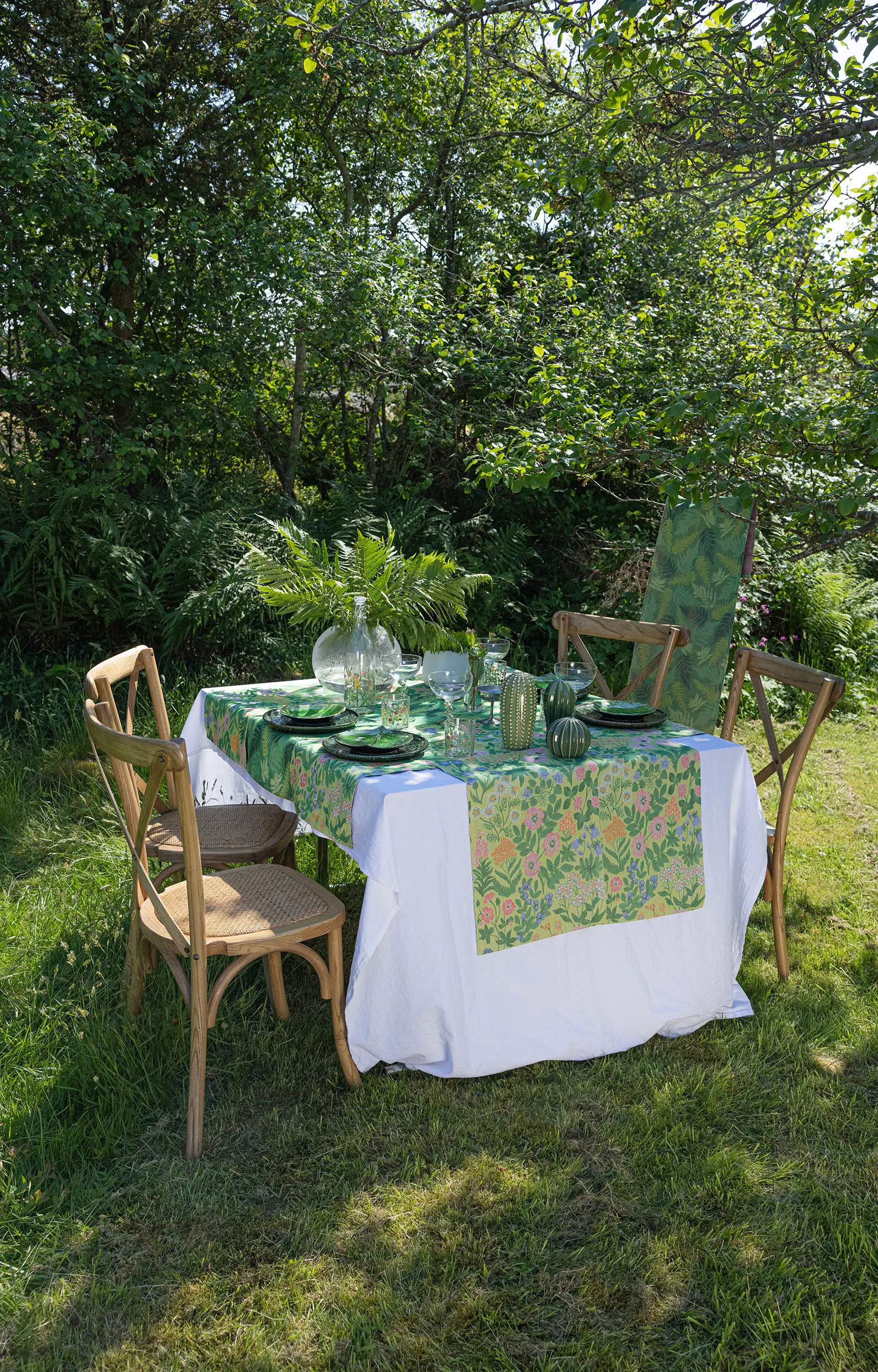 Villblomst bomullspledd 140x170 cm, Multi Ekelund Linneväveri