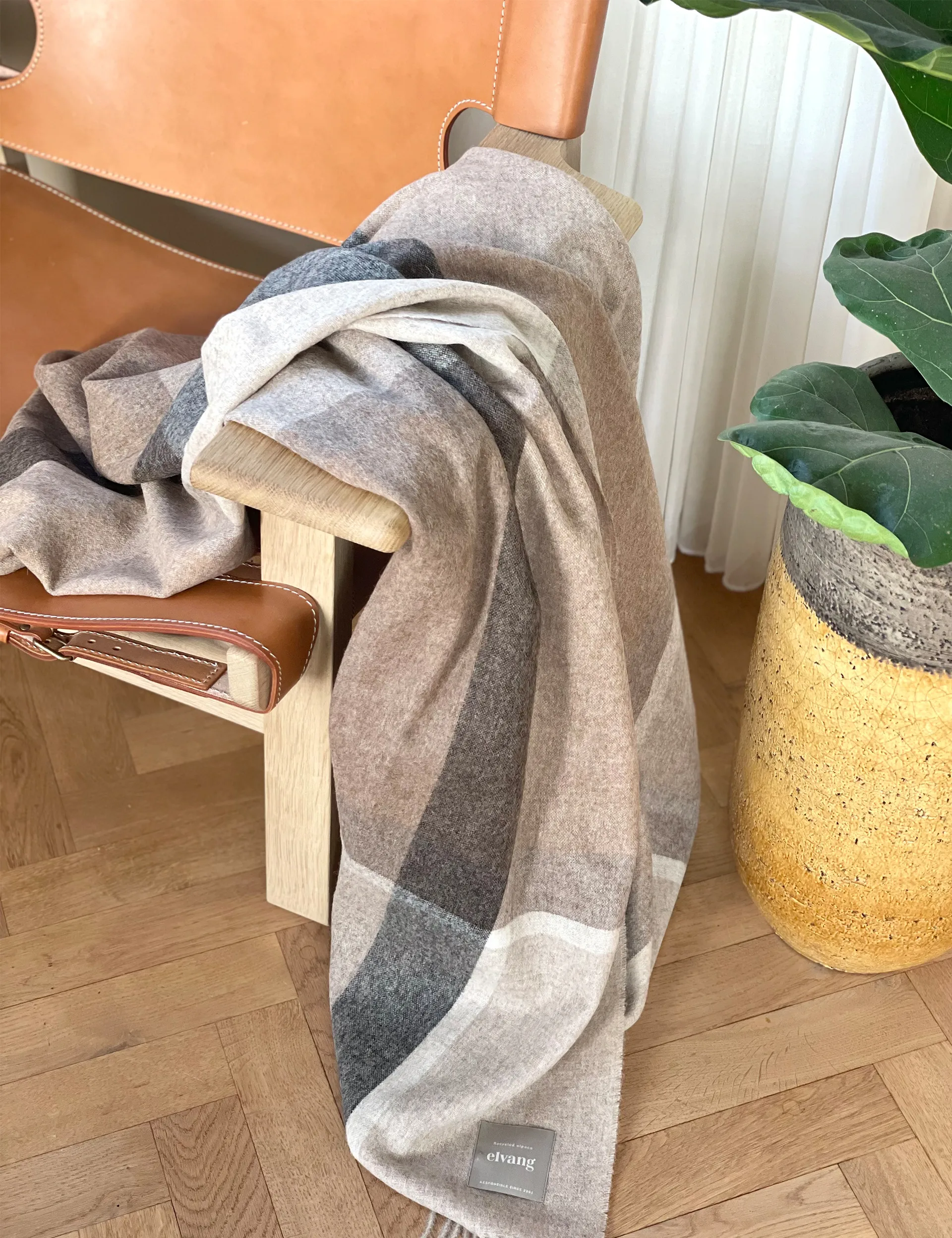 Manhattan pledd, Beige Elvang Denmark