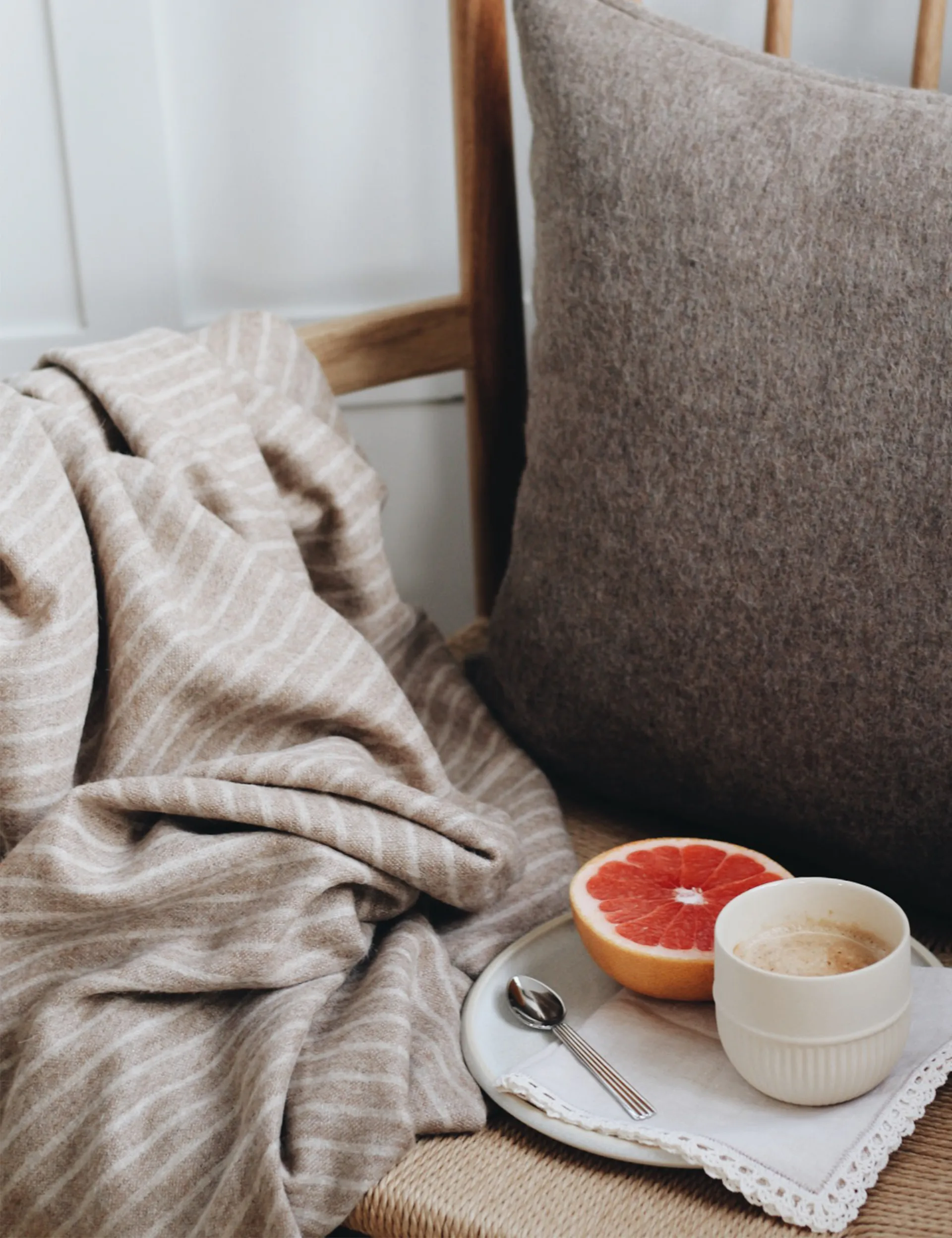 Stripes pledd 130 x 200 cm, Camel Elvang Denmark