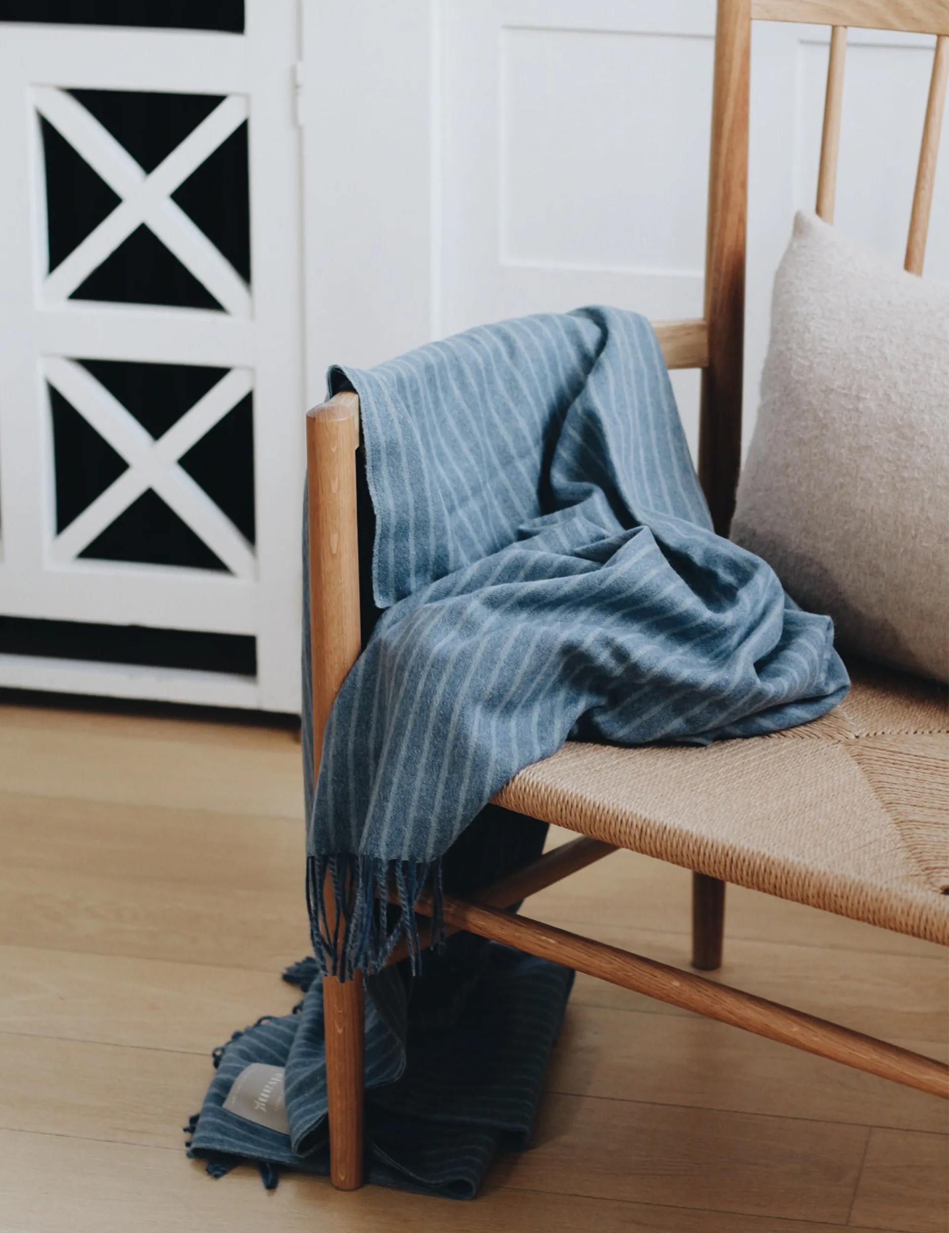 Stripes pledd 130 x 200 cm, Mirage blue Elvang Denmark