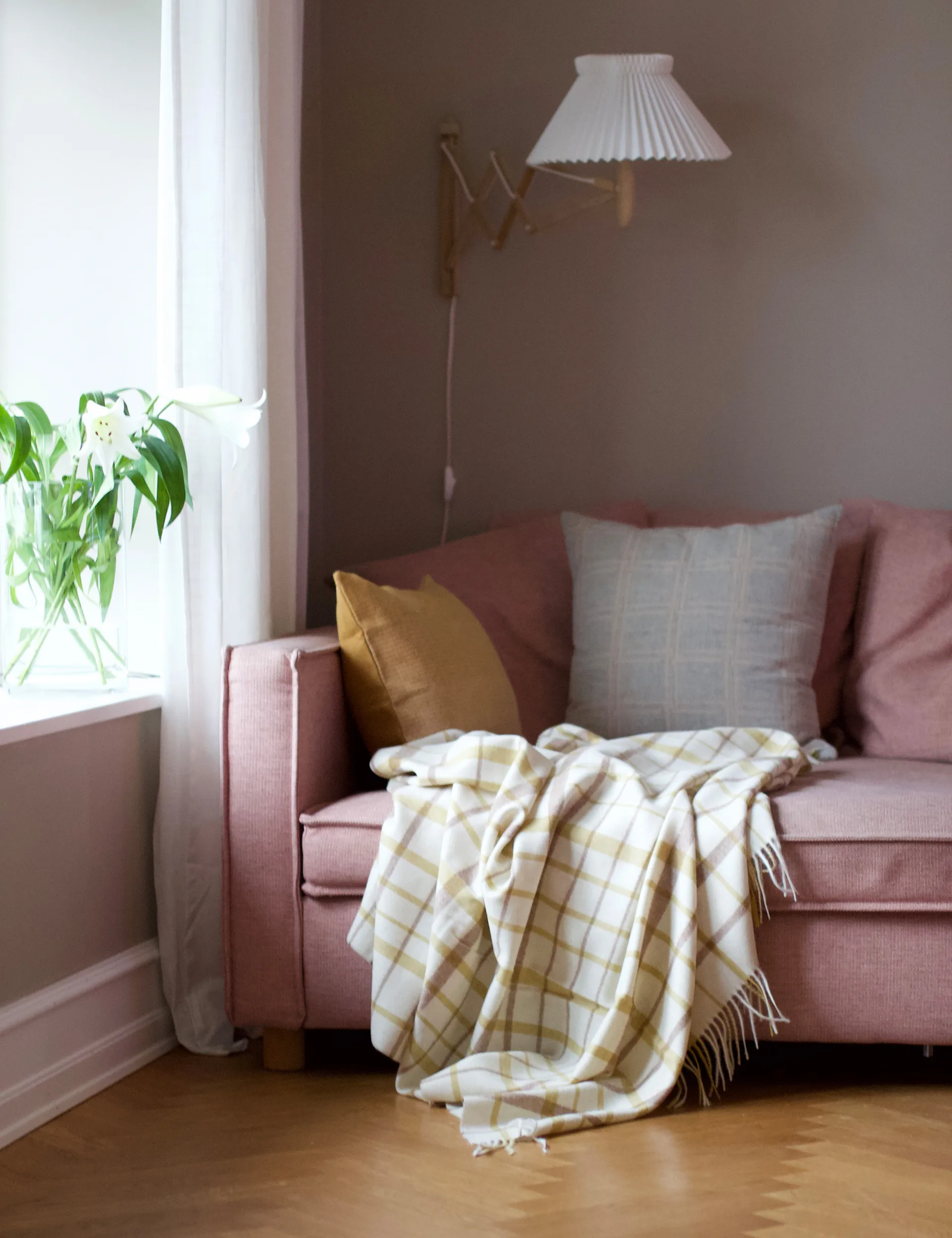 Tweed pledd 130 x 200 cm, Light yellow Elvang Denmark