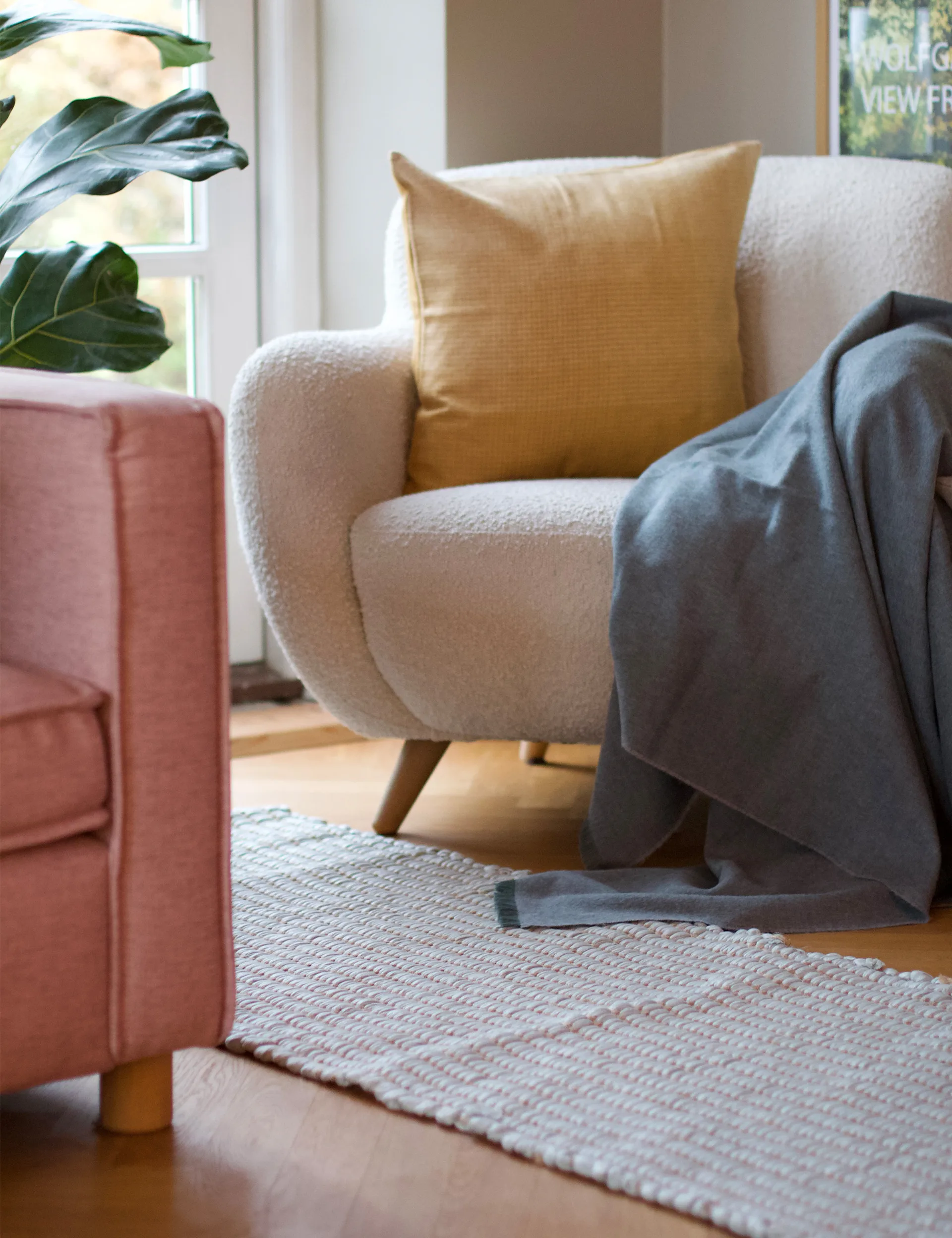 Walnut teppe 60 x 150 cm, Ivory Elvang Denmark