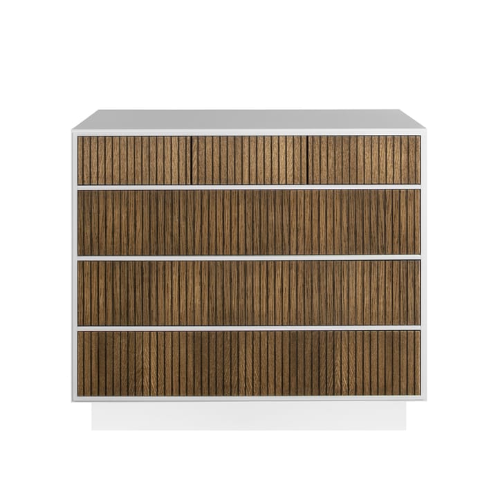 Line Høy kommode - Walnut/white-3+3 skuffer-sokkel - Englesson