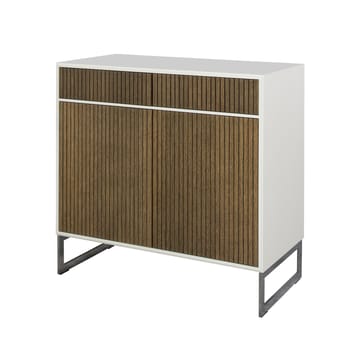 Line Høy skjenk - walnut/white, 2 dører+2 skuffer+1 hylle, krombein - Englesson