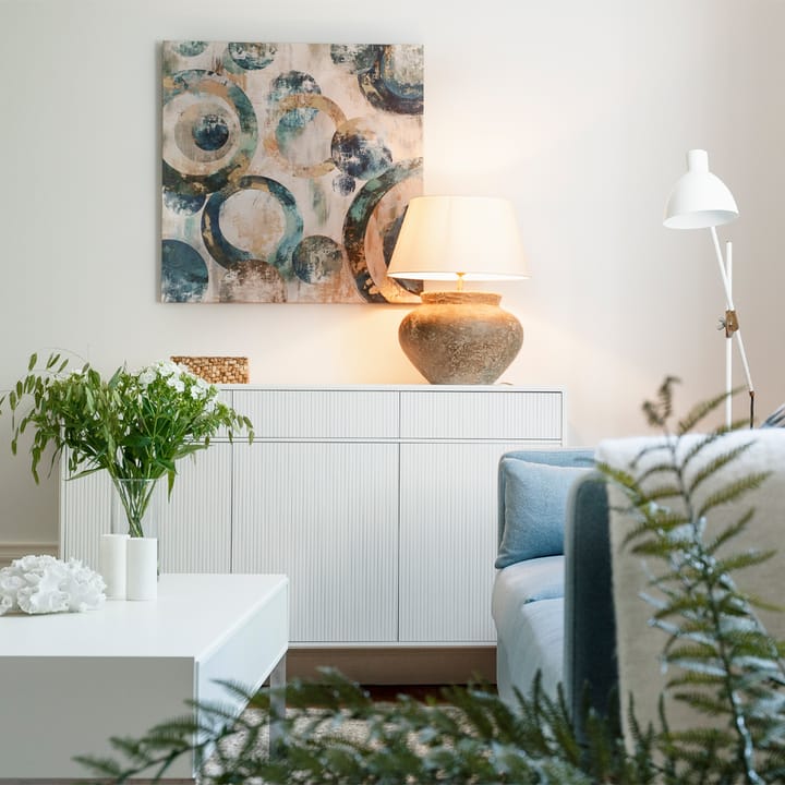 Line Høy skjenk, walnut/white, 2 dører+2 skuffer+1 hylle, krombein Englesson