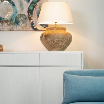 Line Høy skjenk - walnut/white, 2 dører+2 skuffer+1 hylle, krombein - Englesson