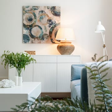 Line Høy skjenk - white, 2 dører+2 skuffer+1 hylle, krombein - Englesson