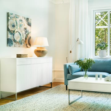 Line Høy skjenk - white, 2 dører+2 skuffer+1 hylle, krombein - Englesson