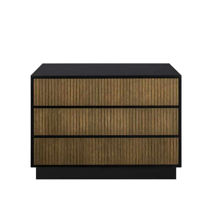 Line kommode - walnut/black, 3 skuffer, sokkel - Englesson