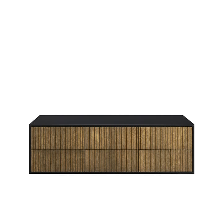 Line kommode - Walnut/black-6 skuffer-veggmontert - Englesson