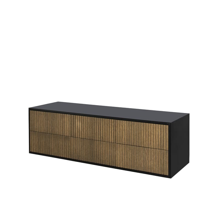 Line kommode, Walnut/black-6 skuffer-veggmontert Englesson