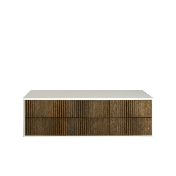 Line kommode - Walnut/white-6 skuffer-veggmontert - Englesson