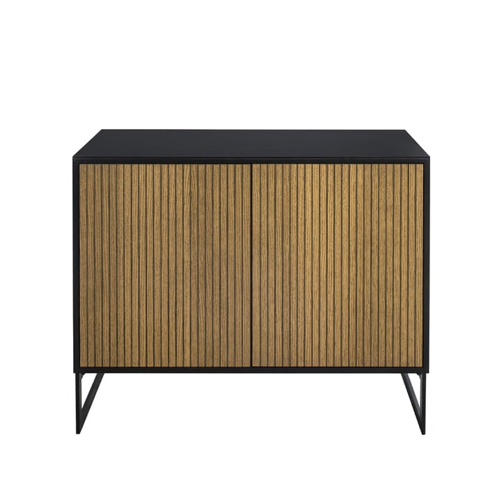 Line skjenk - walnut/black, 2 dører+1 hylle, svarte metallben - Englesson