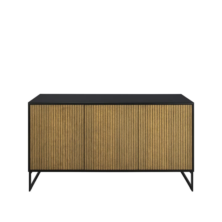 Line skjenk - walnut/black, 3 dører+2 hyller, svarte metallben - Englesson