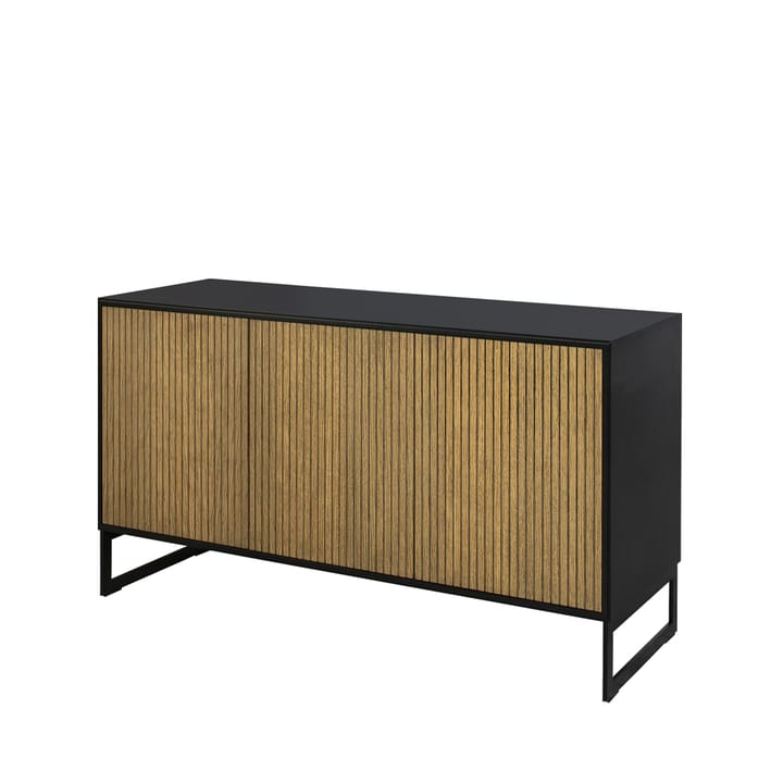 Line skjenk, walnut/black, 3 dører+2 hyller, svarte metallben Englesson