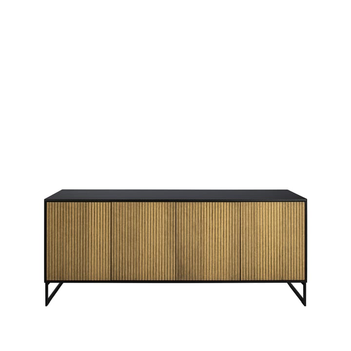 Line skjenk - walnut/black, 4 dører+1+1 hyller, svarte metallben - Englesson