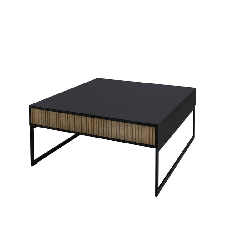 Line sofabord 100x100 cm - Walnut/black, svarte metallben - Englesson