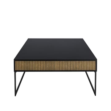 Line sofabord 100x100 cm - Walnut/black, svarte metallben - Englesson