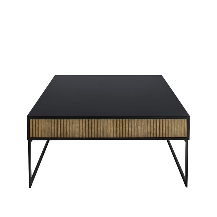 Line sofabord 100x100 cm, Walnut/black, svarte metallben Englesson
