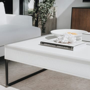 Line sofabord 100x100 cm - Walnut/black, svarte metallben - Englesson