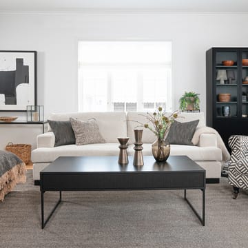 Line sofabord 100x100 cm - Walnut/black, svarte metallben - Englesson