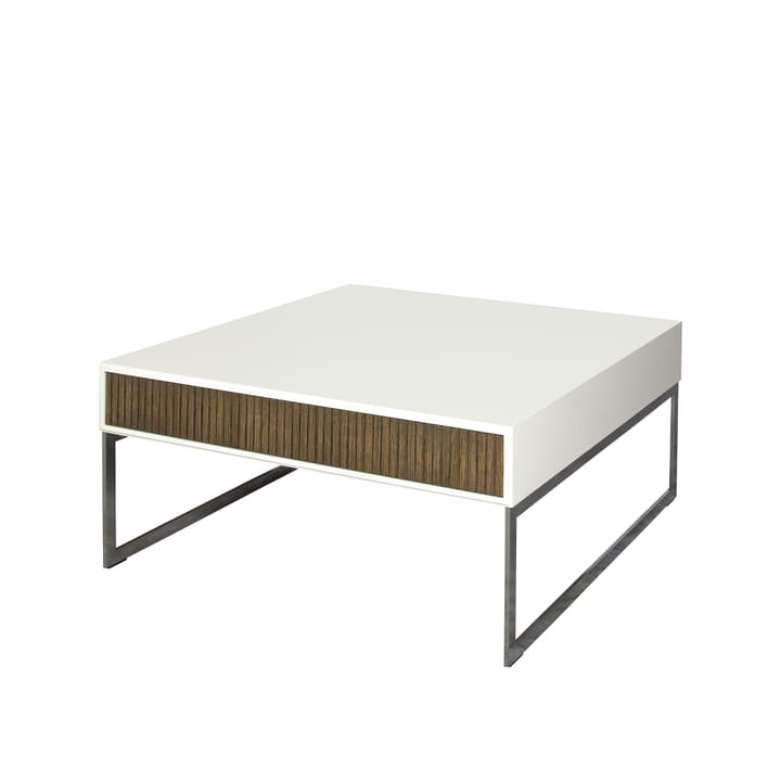 Line sofabord 100x100 cm - Walnut/white, kromben - Englesson