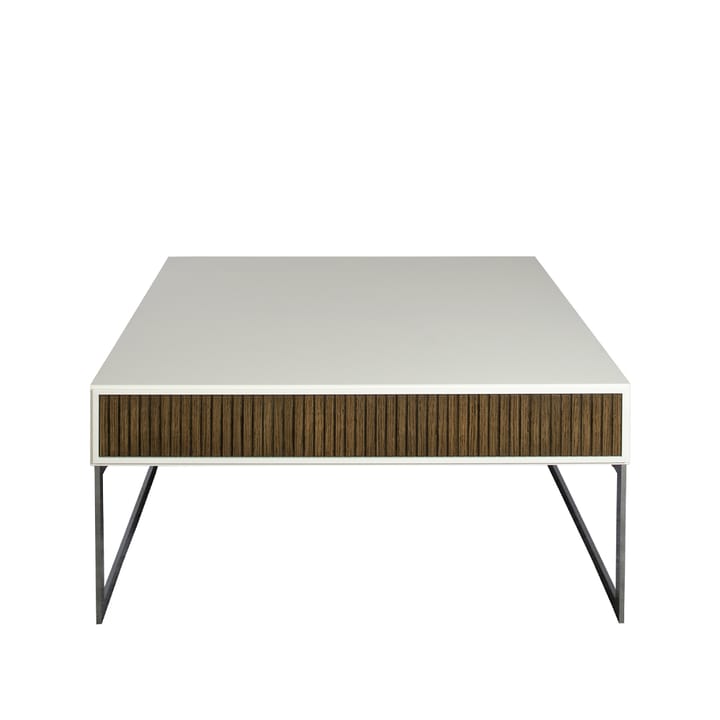 Line sofabord 100x100 cm, Walnut/white, kromben Englesson
