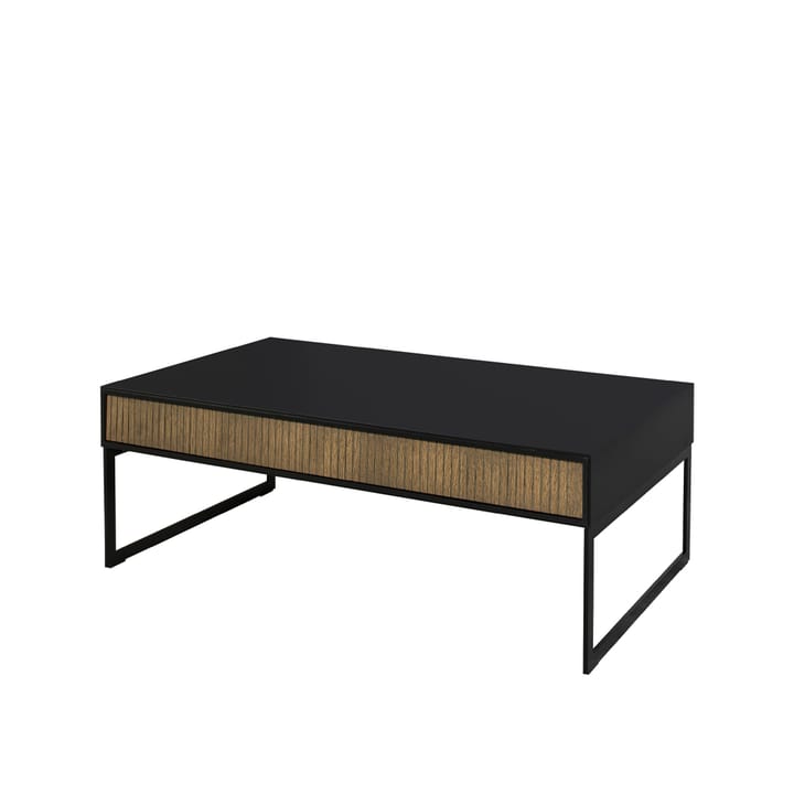 Line sofabord - walnut/black, 130x70cm, svarte metallben - Englesson