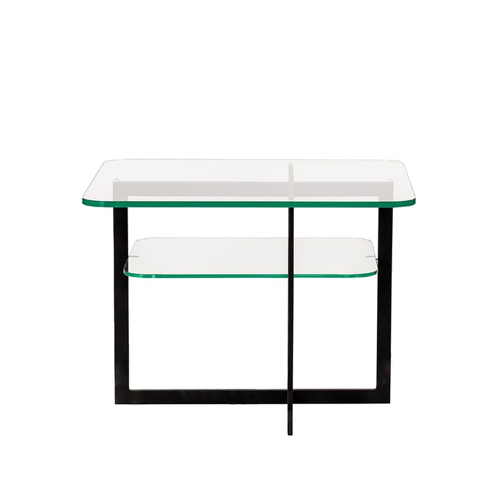 Square sidebord - glass, svartlakkert stativ - Englesson