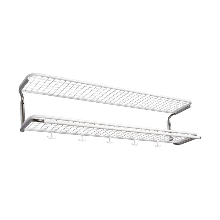 Classic 650 hattehylle - hvit/krom, 2 nivåer, 110 cm - Essem Design