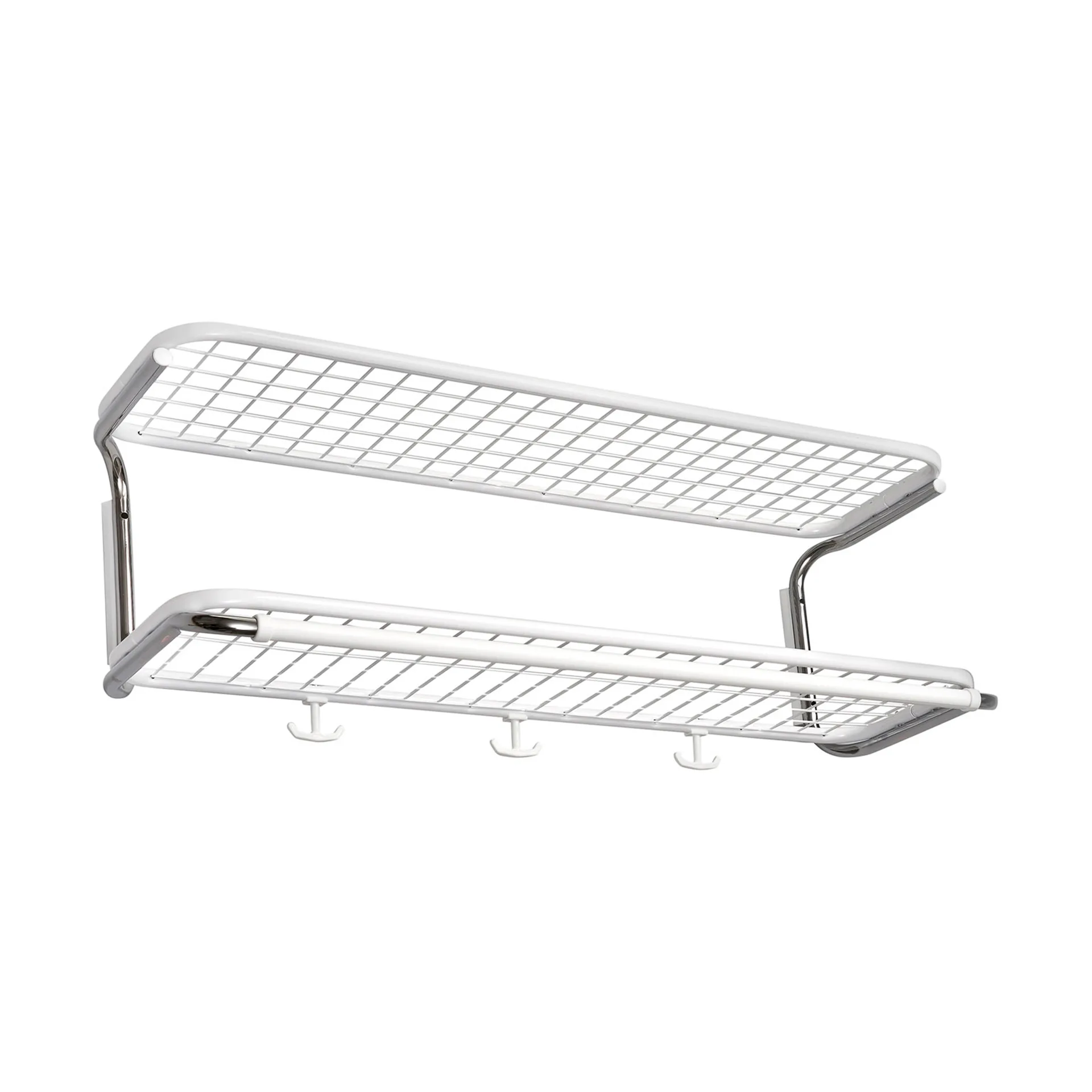Classic 650 hattehylle, hvit/krom, 2 nivåer, 70 cm Essem Design