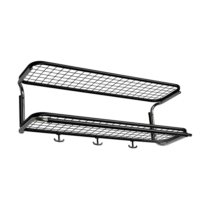 Classic 650 hattehylle - sort/krom, 2 nivåer, 120 cm - Essem Design