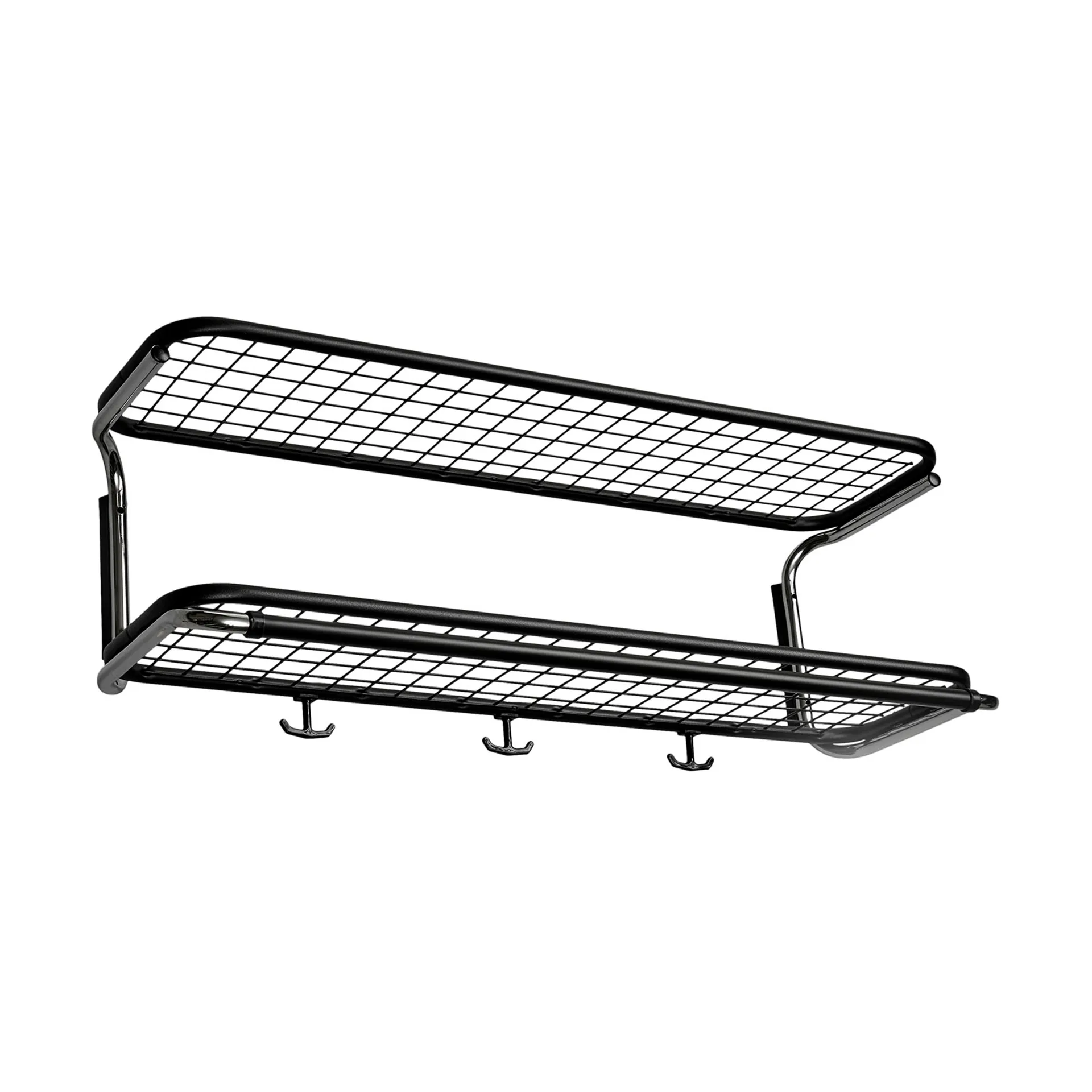 Classic 650 hattehylle, sort/krom, 2 nivåer, 70 cm Essem Design