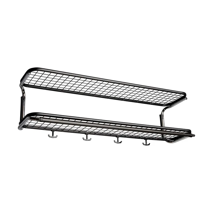 Classic 650 hattehylle - sort/krom, 2 nivåer, 90 cm - Essem Design