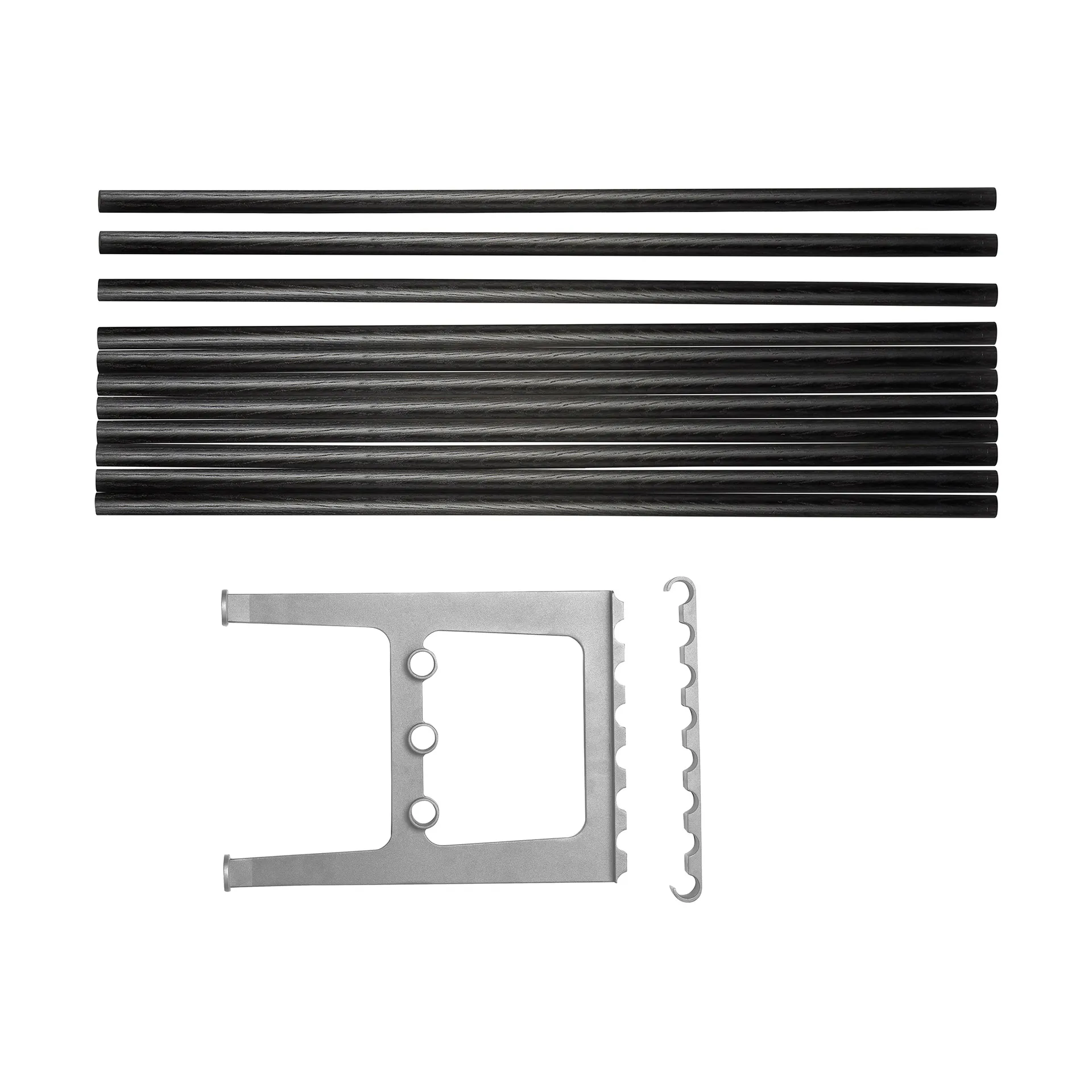 Nostalgi benk påbygging 100 cm, Svartbeiset eik-aluminium Essem Design