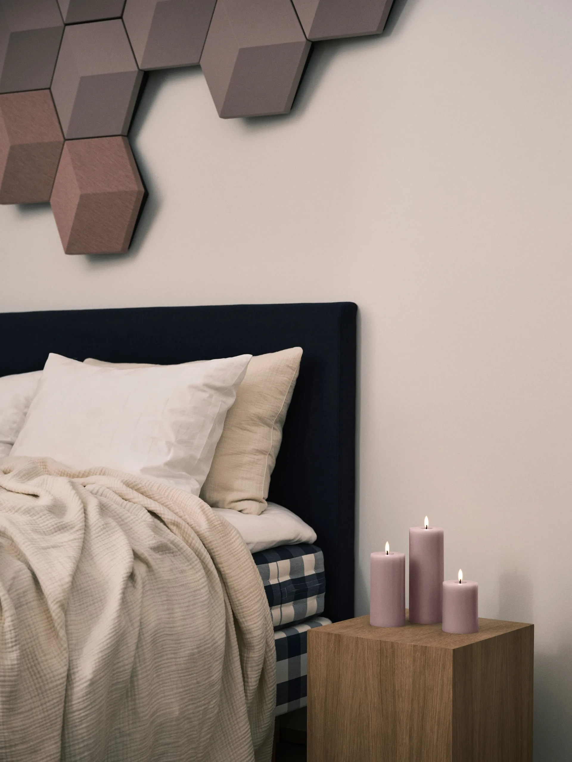 ester & erik blokklys LED, 52 Soft Rose, 15 cm ester & erik