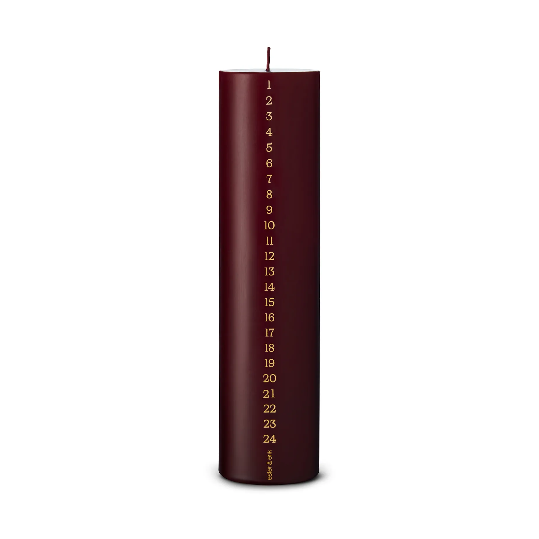 ester & erik kalenderlys 25 cm, 44/2 deep wine ester & erik