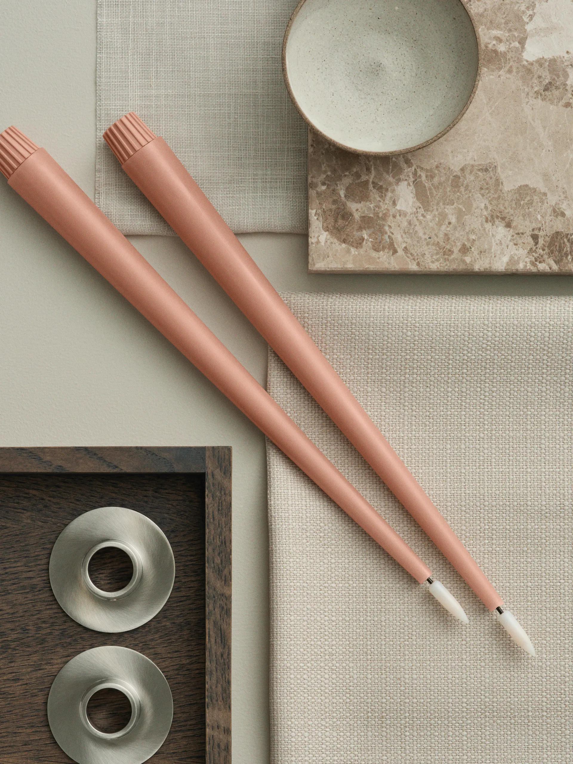 ester & erik kronelys LED 2-pk, 20 Rosy caramel , 30 cm ester & erik