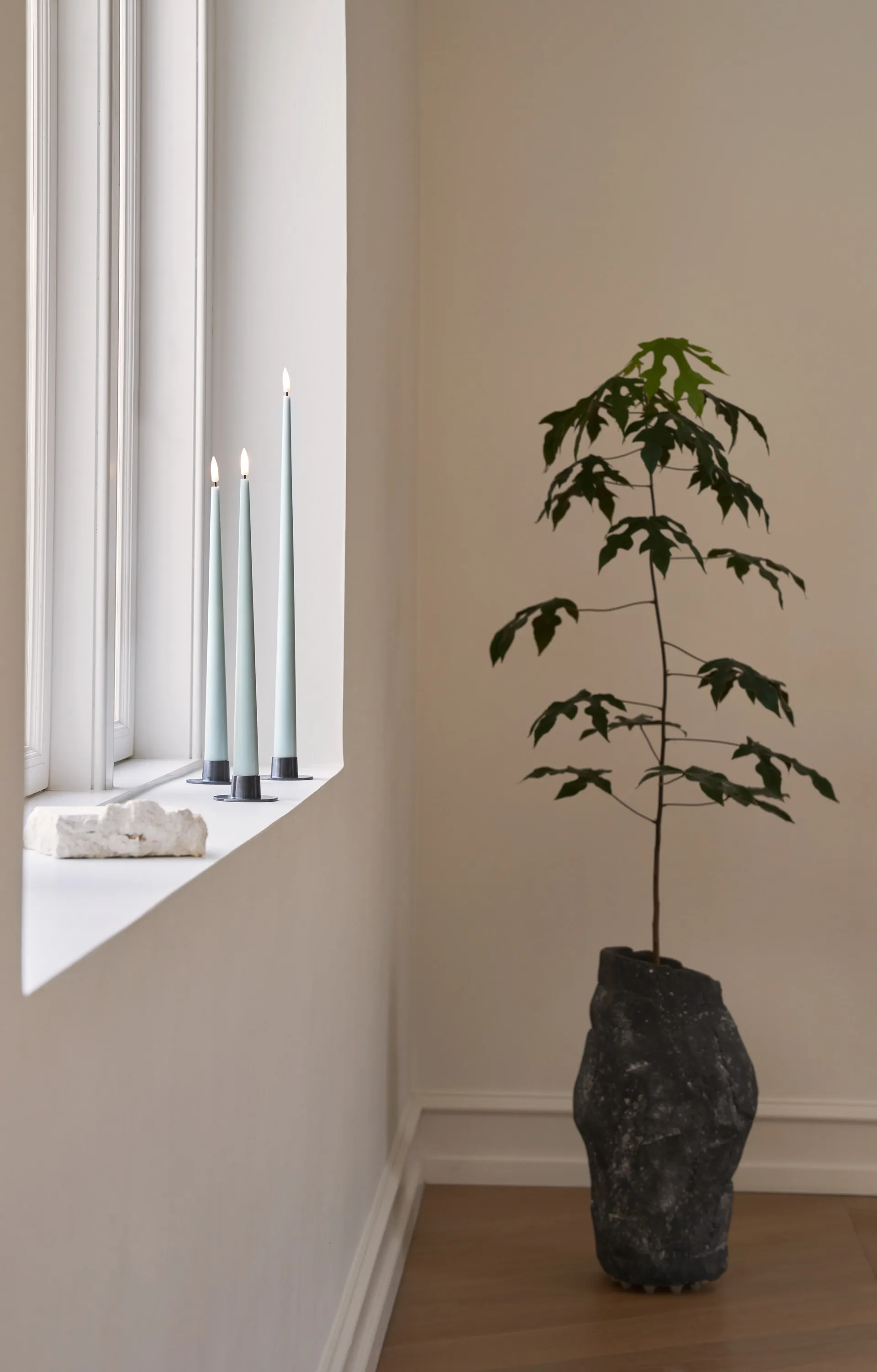 ester & erik kronelys LED 2-pk, 67 Jade stone , 30 cm ester & erik