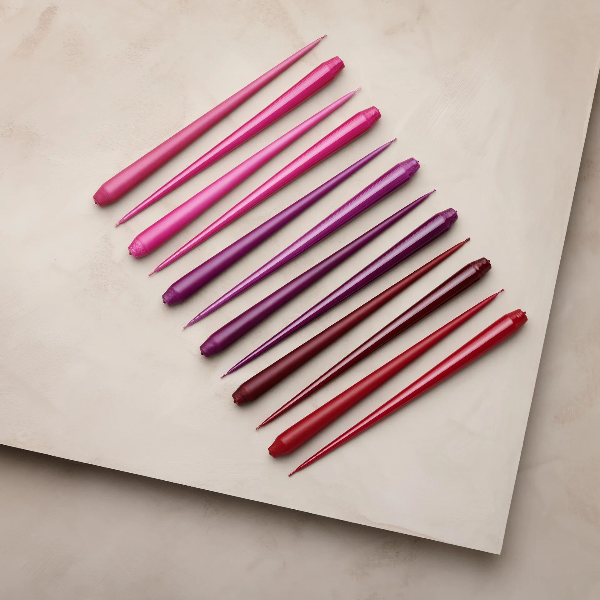 ester & erik lys 4-stk. lakket, Wine, 32 cm ester & erik