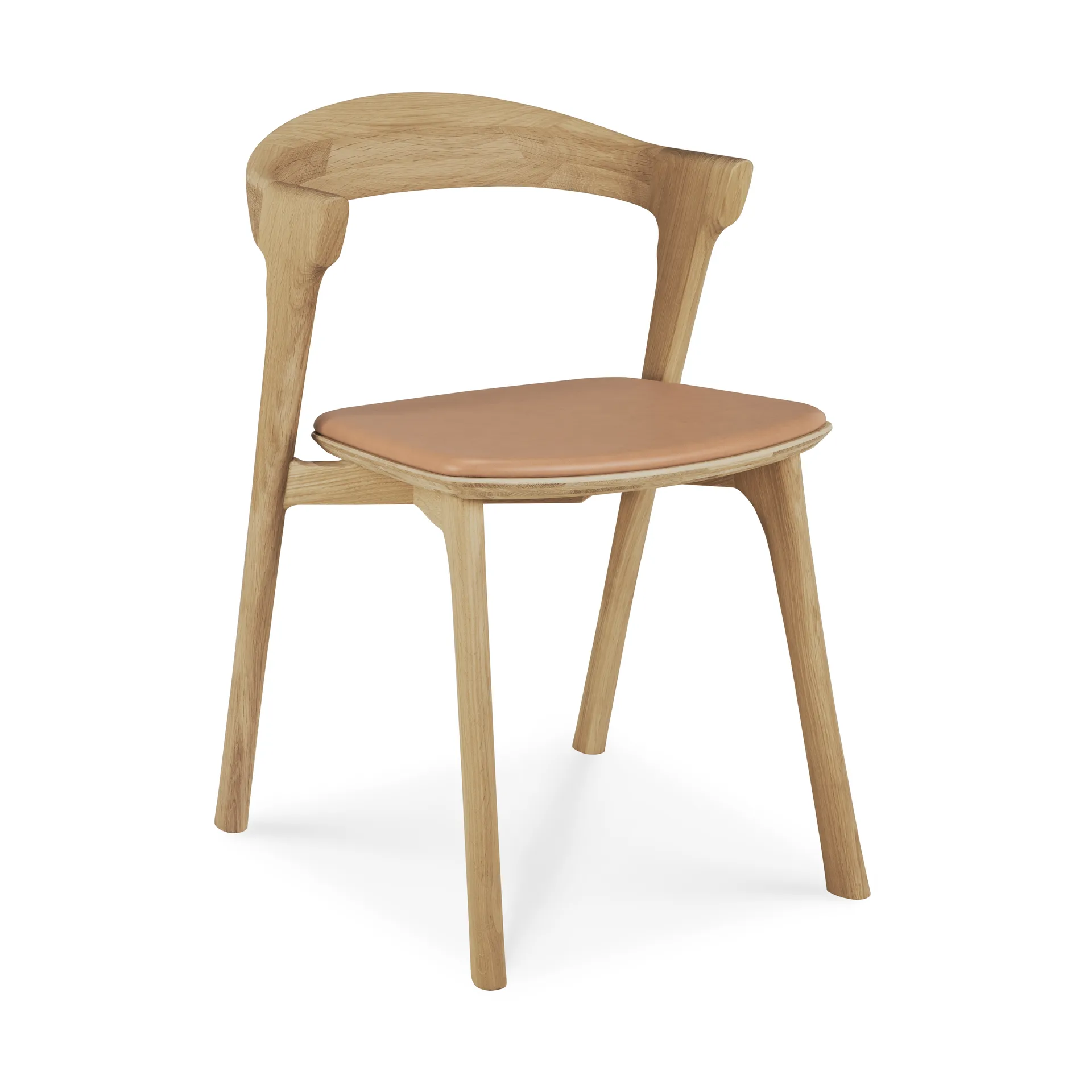 Bok stol, Lakkert eik-lær Sienna Ethnicraft